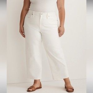 Madewell NWT “The Plus Perfect Vintage” Wide-Leg Crop Jean Size 20W Tile White